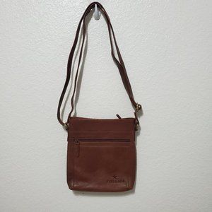 Finelaer Genuine Leather Crossbody purse brown